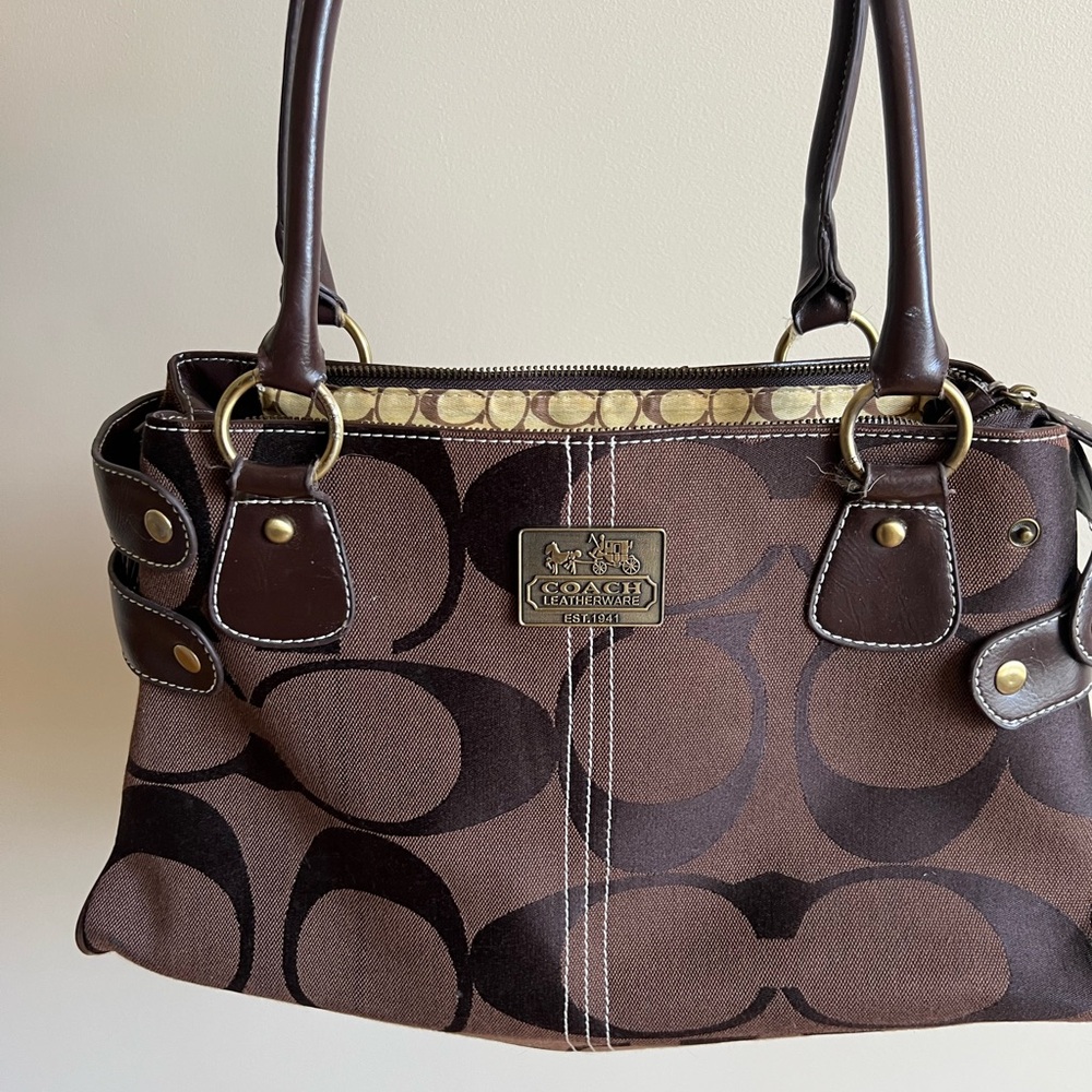 Coach Brown Signature Tote Bag